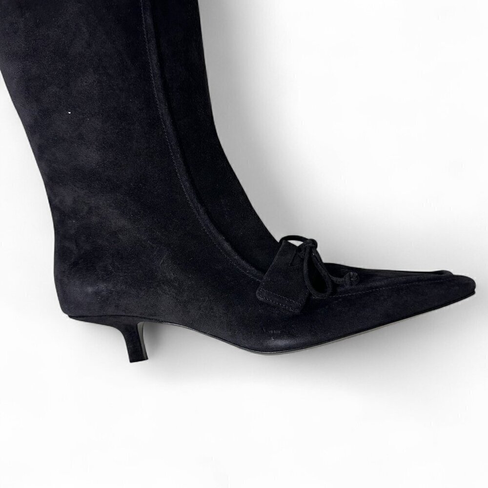 Burberry Women's Knee-High Suede Storm Boot with Bow EU 39 NEW IN BOX - Picture 11 of 16